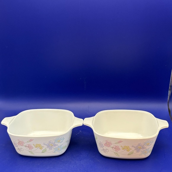 Vintage Corning Ware Casserole Dishes P-43-B 700 mL “Pastel Bouquet” Pattern (2) - Picture 2 of 7